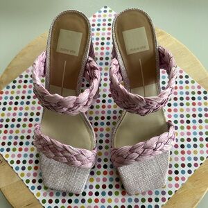 Dolce Vita Purple Woven Raffia Heeled Sandals size 8.5